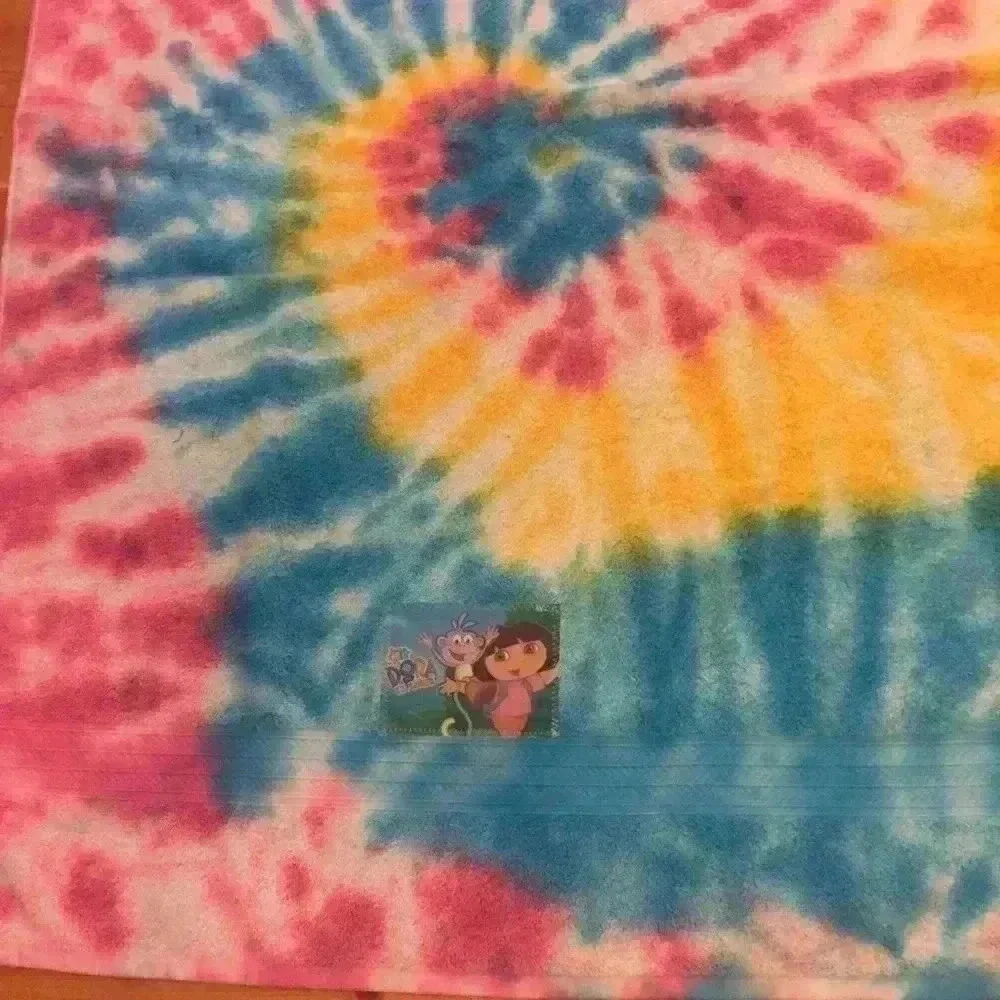 New! Hand Tie dye Dora the explorer  Beach towel.